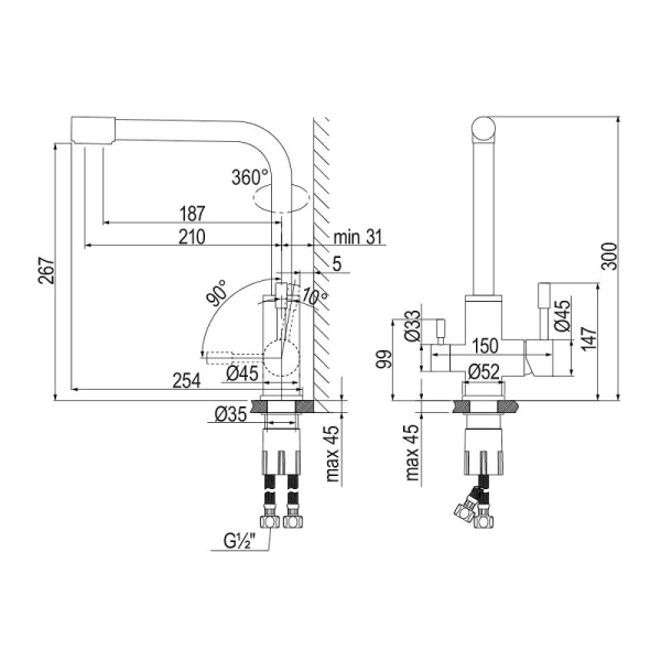 Смеситель для питьевой воды Lemark Expert черный матовый LM5061BL