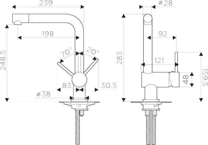 Смеситель для кухни Omoikiri Tanigawa 499424 без выдвижного излива