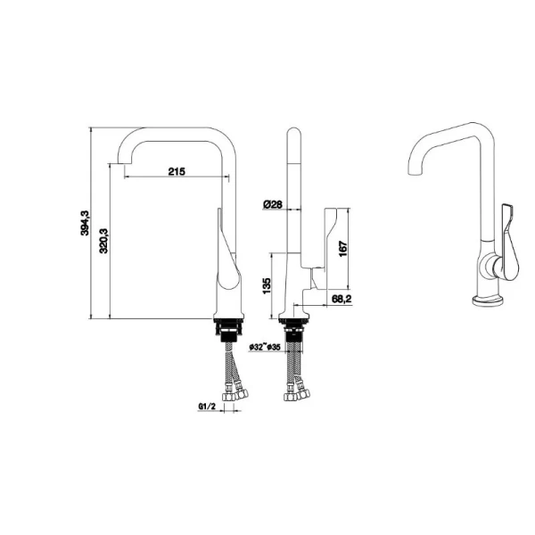 Смеситель для кухни Акватек Вега хром AQ1083CR