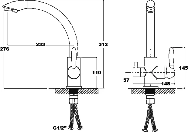 Смеситель для кухни Paulmark Essen Es213001 две воды