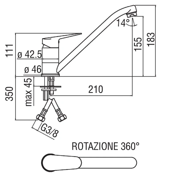 Смеситель для кухни Nobili Blues хром BS101113/60CR