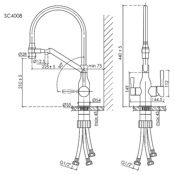 Смеситель для кухни Sancos Orta хром SC4008CH
