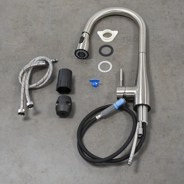 Смеситель для кухни Lemark Expert с выдвижным изливом LM5084S