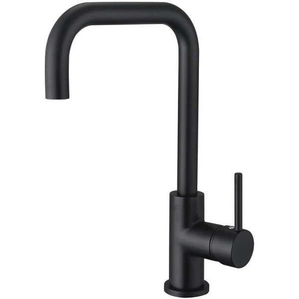 Смеситель для кухни Акватек Вега квадратный излив черный матовый AQ1080MB