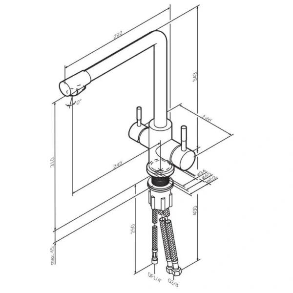 Смеситель для питьевой воды Am.Pm X-Joy S черный матовый F85B05722