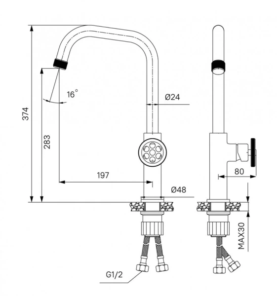 Смеситель для кухни IDDIS Grange с поворотным изливом