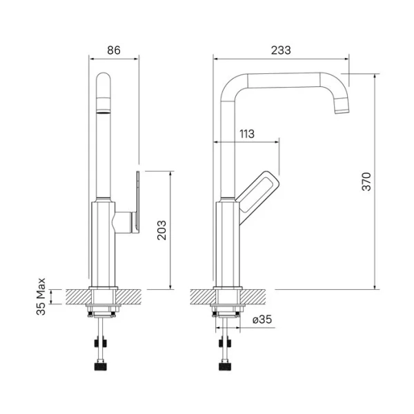Смеситель для кухни IDDIS Slide с поворотным изливом