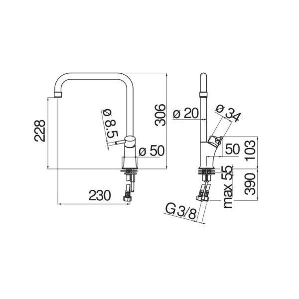 Смеситель для кухни Nobili Cuci хром CU92813CR