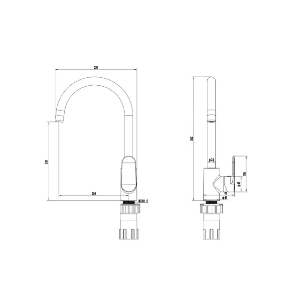 Смеситель для кухни Акватек Ника черный матовый AQ1882MB