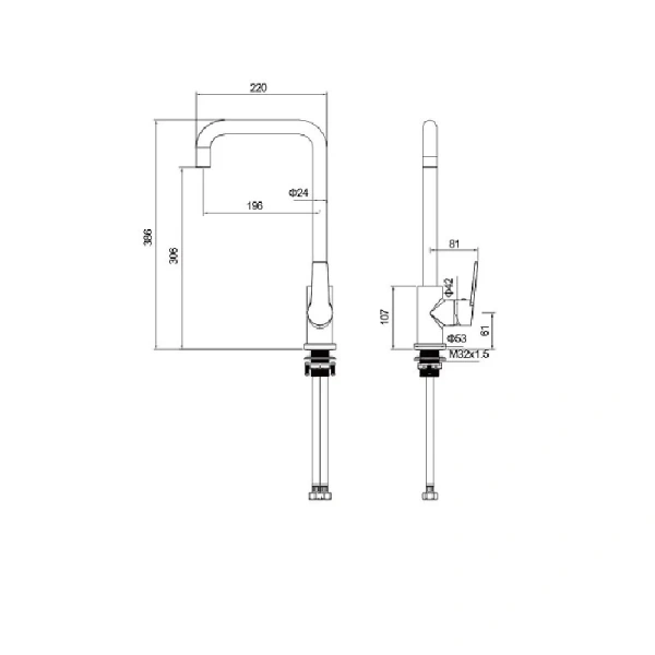 Смеситель для кухни Акватек Лугано хром AQ1781CR