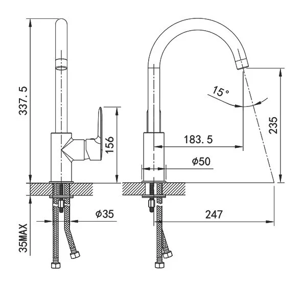 Смеситель для кухни IDDIS Cuba белый CU6WTJ0i05