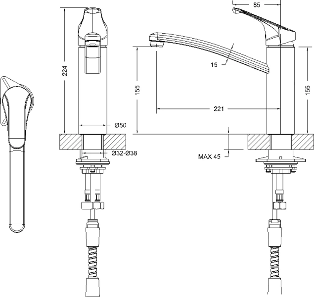 Смеситель для кухни Bravat Common F7234129CP-RUS