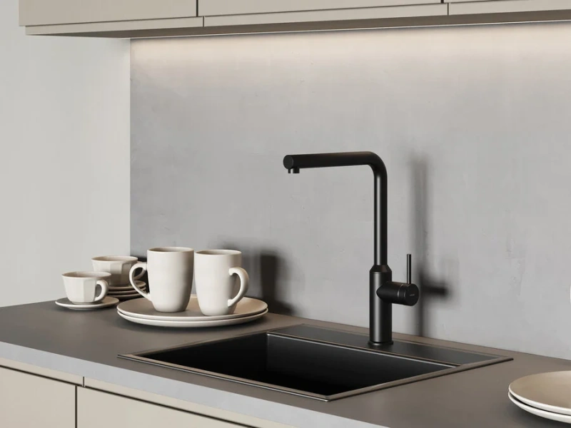 Смеситель для кухни Cersanit Flavis черный матовый 68240