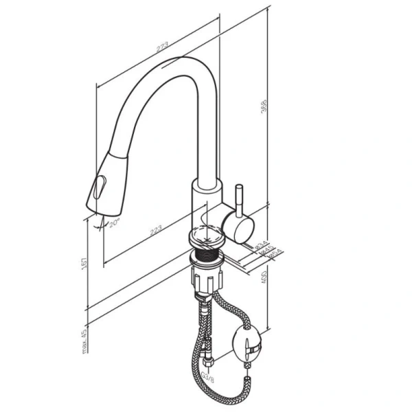 Смеситель для кухни Am.Pm X-Joy S сатин F85B07511