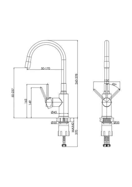 Смеситель для кухни Cersanit Melar сатин/белый 68236