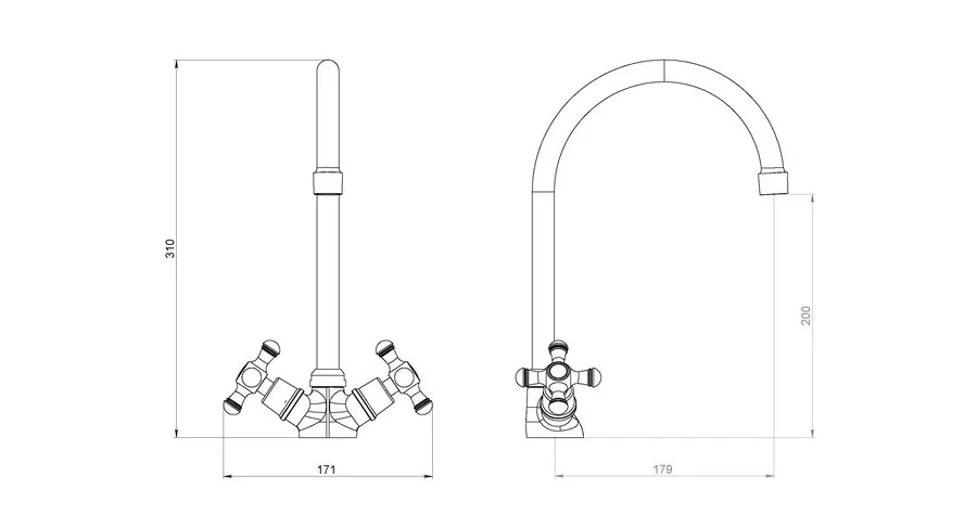 Смеситель для кухни RedBlu by Damixa Retro 230000000