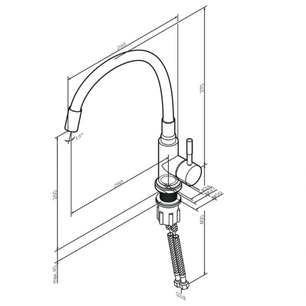 Смеситель для кухни Am.Pm X-Joy S хром/черный F85B07602