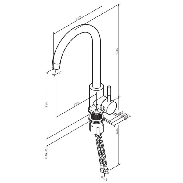 Смеситель для кухни Am.Pm X-Joy S черный матовый F85B07122