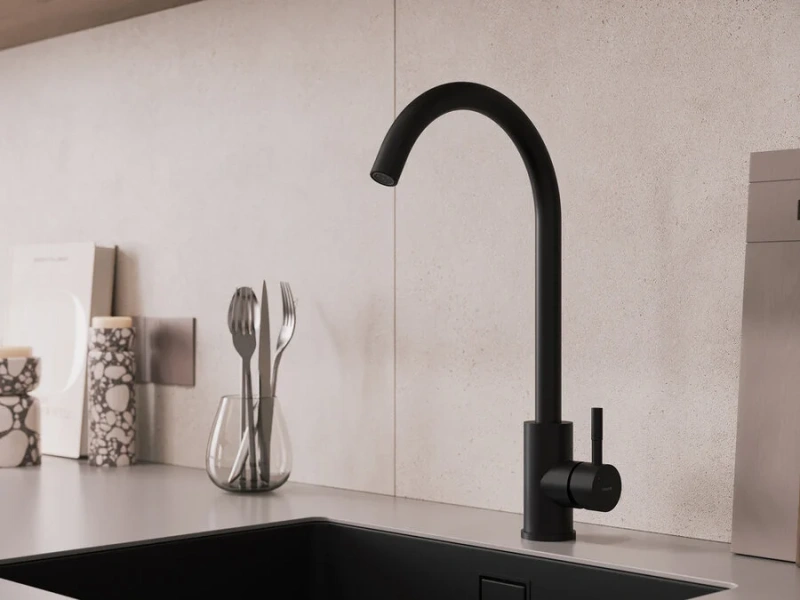 Смеситель для кухни Cersanit Como черный матовый 68243