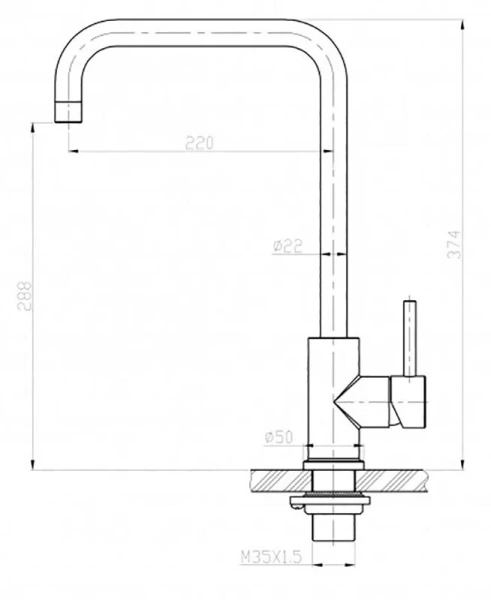 Смеситель для кухни BelBagno из нержавеющей стали, сатин BB-LAM03A-IN