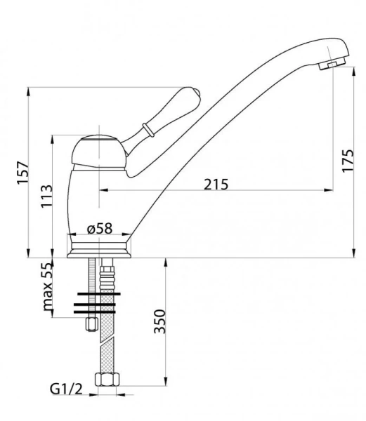 Смеситель для кухни BelBagno Unique однорычажный UNI-LAM-CRM