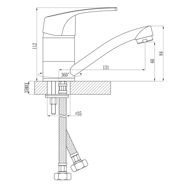 Смеситель для кухни Rossinka D хром D40-22