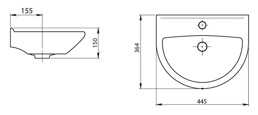 Раковина Santeri Родничок 45 см мини 1.3131.0.S00.10B.0 Hanex