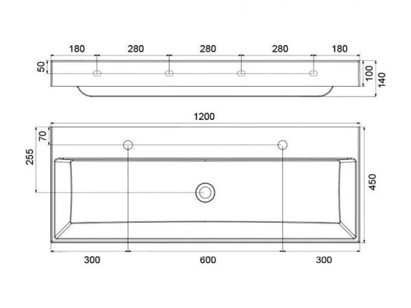 Раковина Ravak Natural Duo 120 см подвесная XJO01212000 Hanex