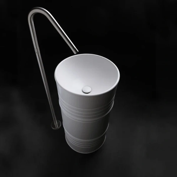 Раковина напольная Kerasan Artwork Barrel белая 474301 Hanex