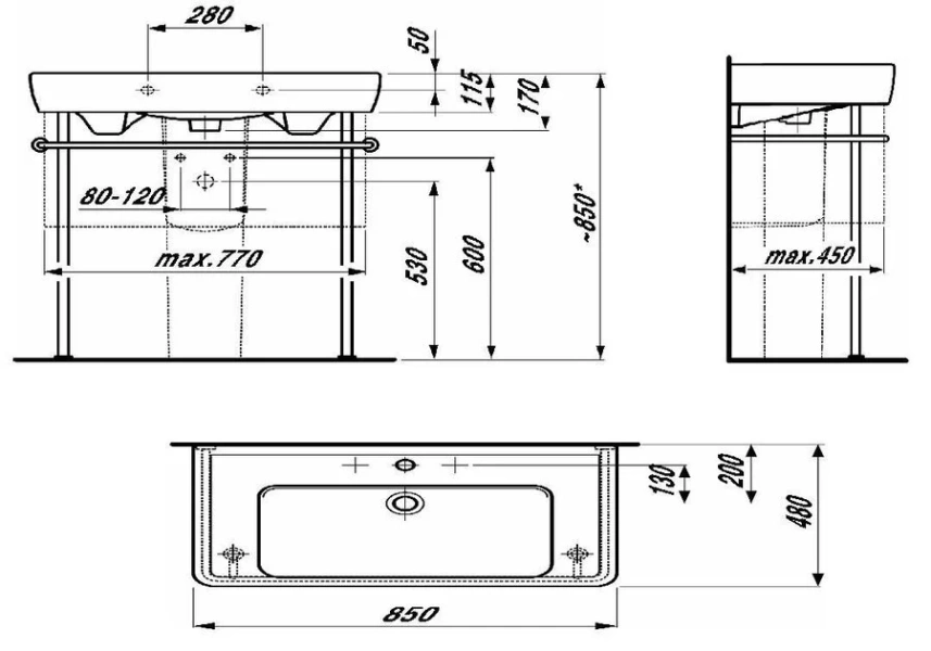 Раковина Laufen Pro A 8.1395.6 Hanex