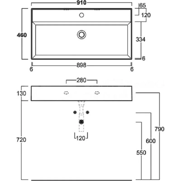 Раковина Simas Agile 90 см белая AG91 bi*1 Hanex