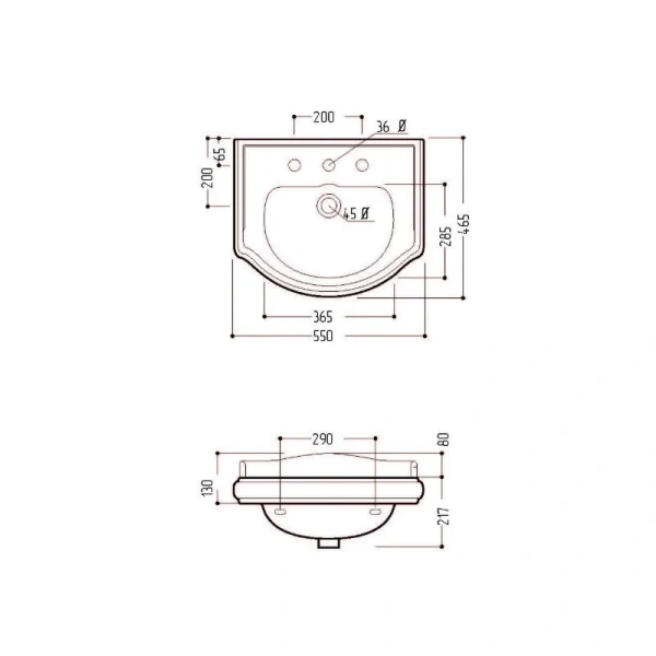 Раковина Migliore Bella 20605 55 см керамическая Hanex