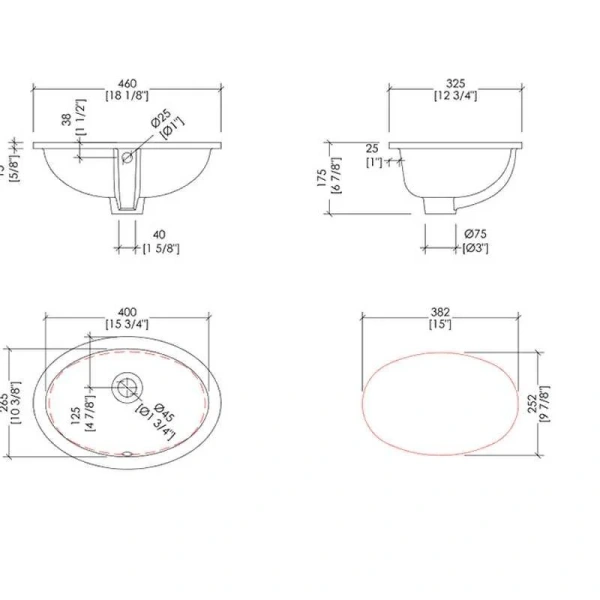 Раковина Devon & Devon White 46 см встраиваемая, белая RALILY460 Hanex