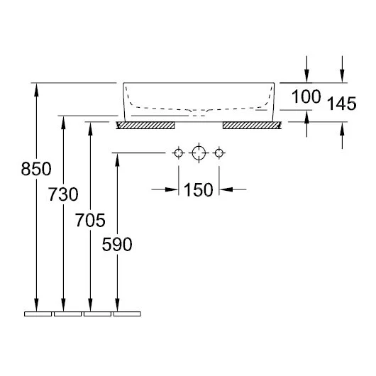 Раковина Villeroy & Boch Collaro 56 см альпийский белый 4A195601 Hanex