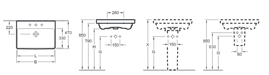 Раковина Villeroy & Boch Avento 65 см белая 41586501 Hanex