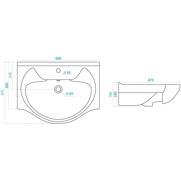 Раковина полувстраиваемая Santek Байкал 1WH109651 1WH109651SANTEK Hanex