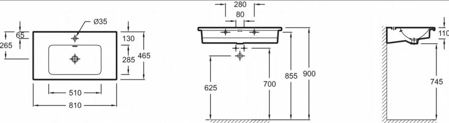 Раковина Jacob Delafon Vox 80 см белая EXAE112-00 Hanex