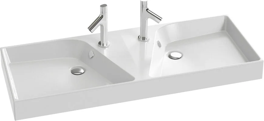 Раковина Jacob Delafon Rythmik 120 см двойная, белая EXM112-Z-00 Hanex