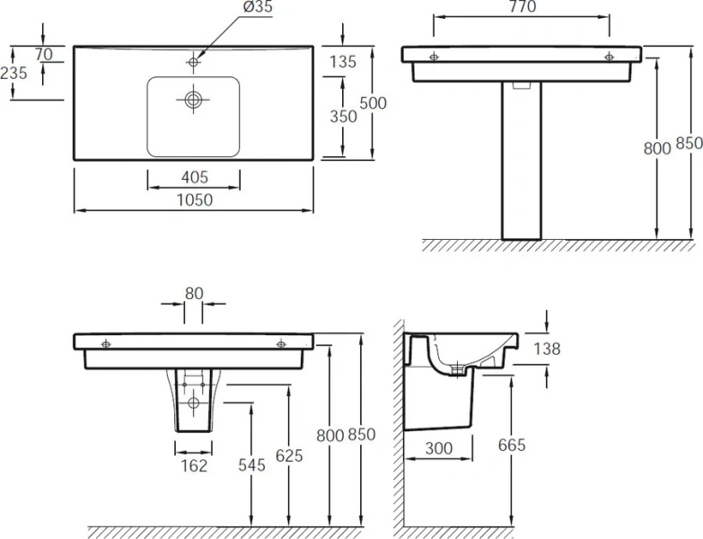 Раковина Jacob Delafon Odeon Up E4731-00 Hanex