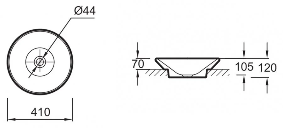 Раковина Jacob Delafon Manosque 41 см накладная E1144-00 Hanex