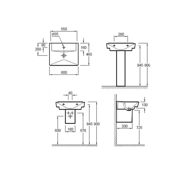 Раковина Jacob Delafon Reve 60 см подвесная E4802-00 Hanex