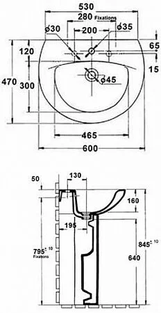 Раковина Jacob Delafon Patio E4159G Hanex