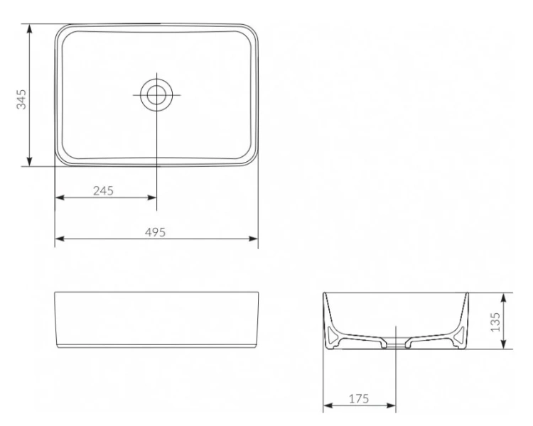Раковина встраиваемая Cersanit Crea P-UM-CRE50/1-oc-RC 49.5х34.5 см Hanex