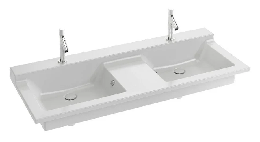 Раковина подвесная Jacob Delafon Soprano 140 см двойная, белая EXJ112-00 Hanex