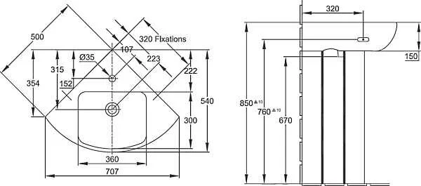 Раковина угловая Jacob Delafon Odeon Up E4710-00