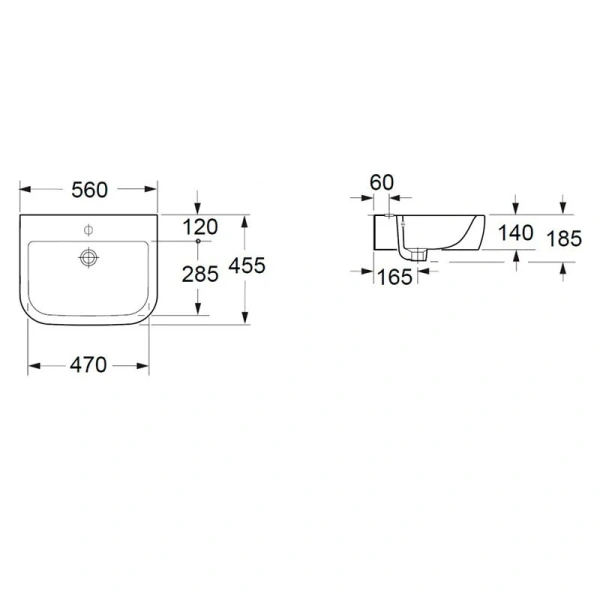 Раковина BelBagno Alpina BB10100L 55 см белая Hanex