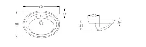 Раковина Hatria Dolcevita Y0PL01 65х50 см Hanex