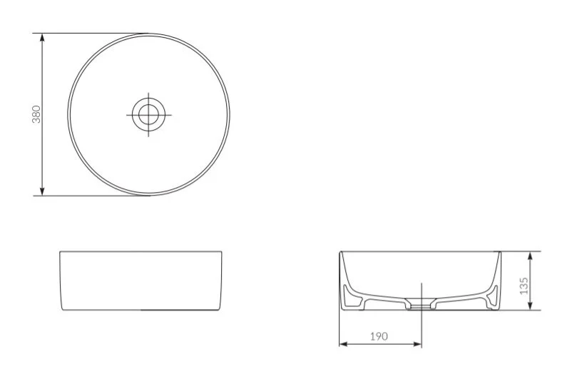 Раковина встраиваемая Cersanit Crea Ring P-UM-CRE38/1-oc-R 38х38 см Hanex