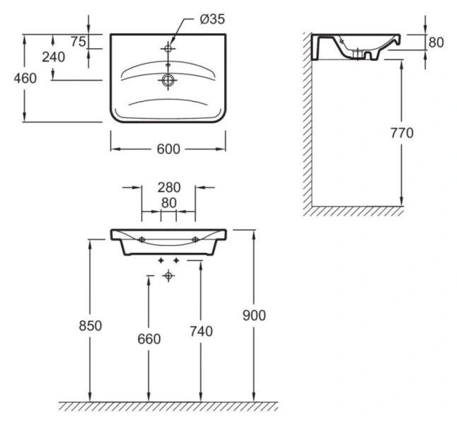 Раковина, цвет белый, Jacob Delafon REPLAY Hanex