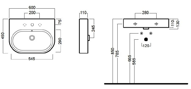Раковина подвесная Hatria Area Y0UH01 60х45 см Hanex